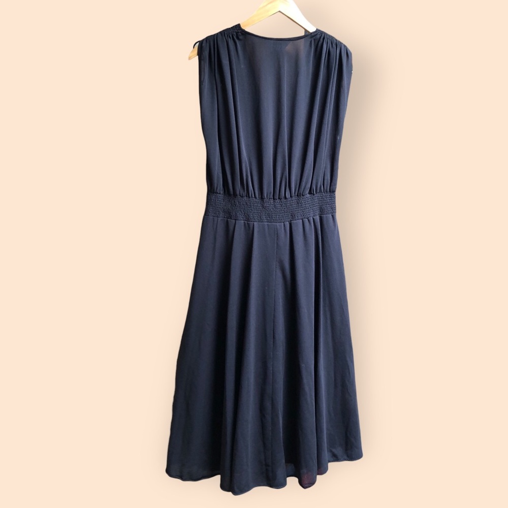 Vintage 70s Montgomery Ward & Co. Young & Now Black Sheer Embroidered Dress - Picture 7 of 12